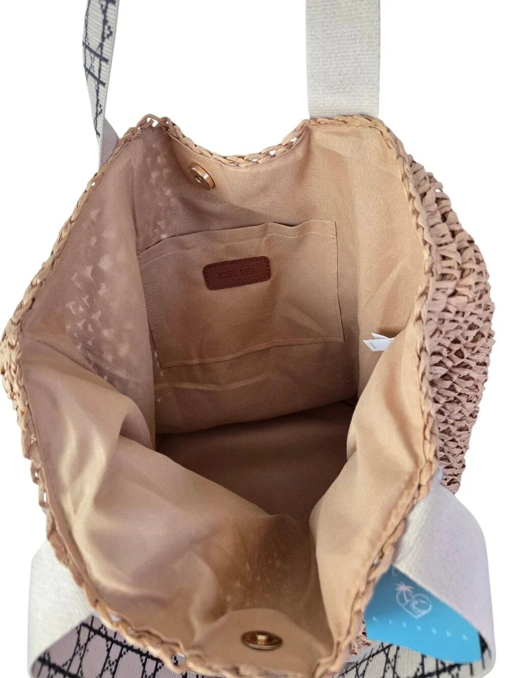 Kiss Sea | Tan Woven Medium Summer Bag